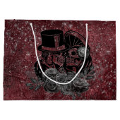Gothic Kissing Skulls Couple und Blut rot ewigen Große Geschenktüte (Rückseite)