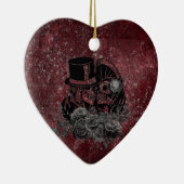 Gothic Kissing Skulls Couple und Blut rot ewigen Keramik Ornament (Rechts)