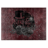 Gothic Kissing Skulls Couple und Blut rot ewigen Schneidebrett (Vorderseite)