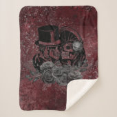 Gothic Kissing Skulls Couple und Blut rot ewigen Sherpadecke (Vorderseite)