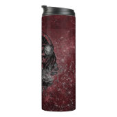 Gothic Kissing Skulls Couple und Blut rot ewigen Thermosbecher (Nach rechts gedreht)