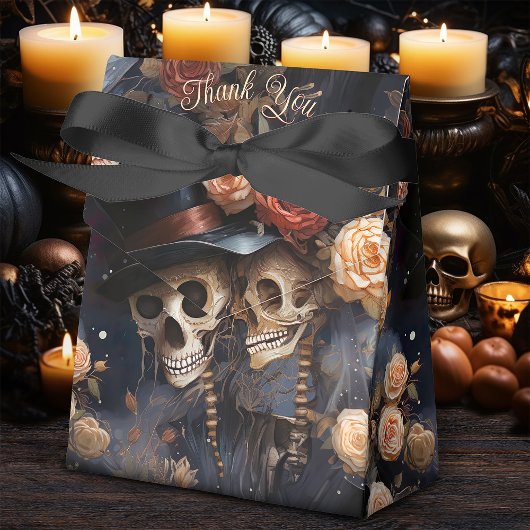 Gothic Kissing Skulls Romantic Skeleton Wedding Geschenkschachtel