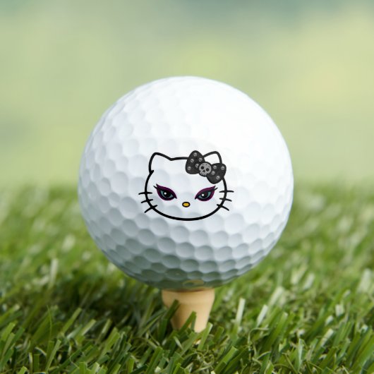 Gothic Kitty Golf Balls Golfball (Insitu T-Shirt)