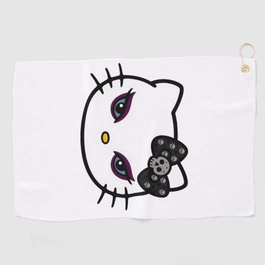 Gothic Kitty Golfhandtuch (Horizontal)