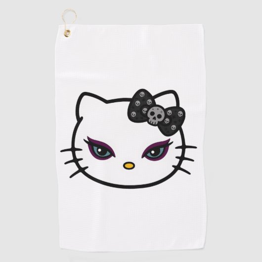 Gothic Kitty Golfhandtuch (Vorderseite)