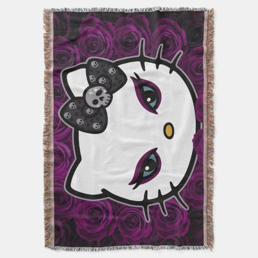 Gothic Kitty Skull Bow Decke (Vorderseite Vertikal)