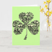 Gothic Kleeblatt Skulls Karte (Gelbe Blume)