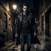 Gothic Knight of the Bleeding Rose Dark Fantasy T-Shirt