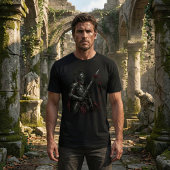 Gothic Knight of the Bleeding Rose Dark Fantasy T-Shirt
