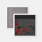 Gothic Kokeshi Kimono Design Magnet (Vorderseite/Rückseite)
