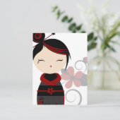 Gothic Kokeshi Postcard Postkarte (Stehend Vorderseite)