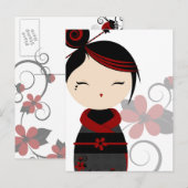 Gothic Kokeshi Postcard Postkarte (Vorne/Hinten)