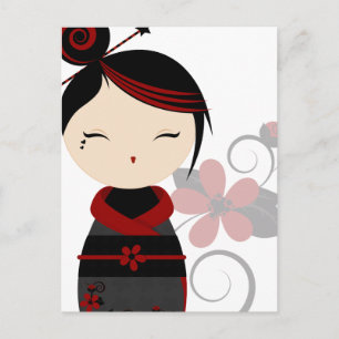 Gothic Kokeshi Postcard Postkarte