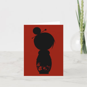Gothic Kokeshi Silhouette Note Card Karte