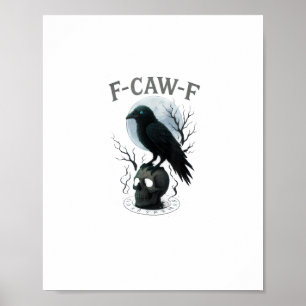 Gothic Krähe F Krächzen F Rabe Schädel Halloween G Poster