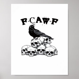 Gothic Krähe F Krächzen F Rabe Schädel Halloween G Poster