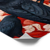 Gothic Krähensammlung rotes Monument surrealer Pos Poster (Ecke)