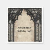 Gothic Kronleuchter-Midnight-Birthday Serviette (Vorderseite)