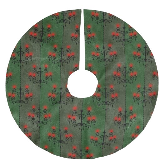 Gothic Kronleuchter Muster Urlaub Polyester Weihnachtsbaumdecke (Vorderseite)