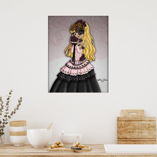 Gothic Lace Bride - Blonde Poster (Küche)