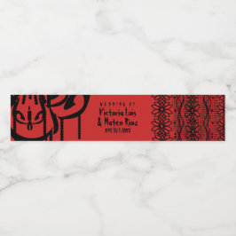 Gothic Lace Chandelier Red Black Wasserflaschenetikett