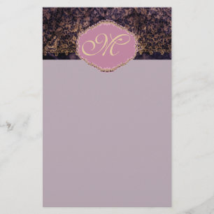 Gothic Lace Custom Monogram Stationery Briefpapier