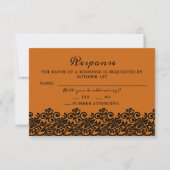 Gothic Lace Halloween Orange Black Response RSVP Karte (Vorderseite)