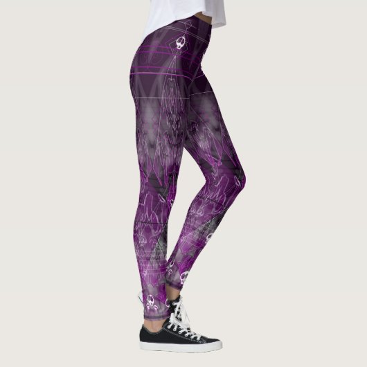 Gothic Lace o' Death steampunk Schädellace wicca Leggings (Rechts)
