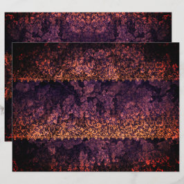 Gothic Lace Orange Lila Scrapbook Paper