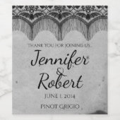 Gothic Lace Posh Wedding Wine Label Weinetikett (Einzelnes Label)