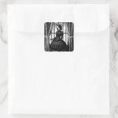 Gothic Lady in Black Dress Spooky Halloween Quadratischer Aufkleber (Tasche)