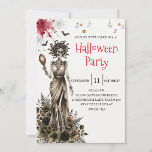 Gothic-Lady-Skeleton-Halloween-Party-Einladung Einladung