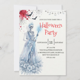Gothic-Lady-Skeleton-Halloween-Party-Einladung Einladung