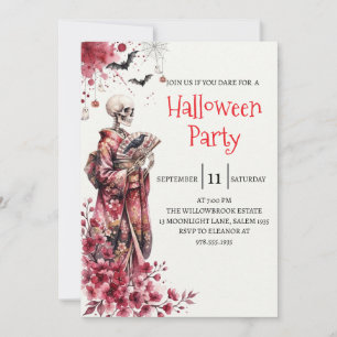 Gothic-Lady-Skeleton-Halloween-Party-Einladung Einladung