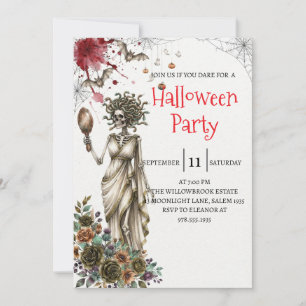 Gothic-Lady-Skeleton-Halloween-Party-Einladung Einladung