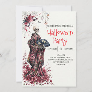 Gothic-Lady-Skeleton-Halloween-Party-Einladung Einladung
