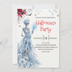 Gothic-Lady-Skeleton-Halloween-Party-Einladung Einladung