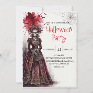Gothic-Lady-Skeleton-Halloween-Party-Einladung Einladung