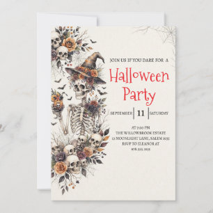 Gothic-Lady-Skeleton-Halloween-Party-Einladung Einladung