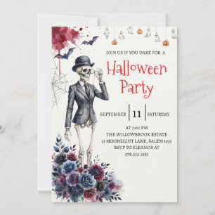 Gothic-Lady-Skeleton-Halloween-Party-Einladung Einladung