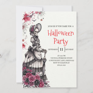 Gothic-Lady-Skeleton-Halloween-Party-Einladung Einladung