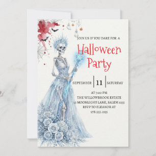 Gothic-Lady-Skeleton-Halloween-Party-Einladung Einladung
