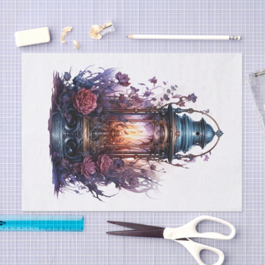 Gothic Lantern Art for Decoupage Seidenpapier (Handwerk)