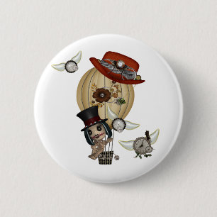 gothic laveau heißluftballon steampunk kunst button