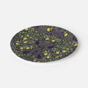 Gothic Lemon Halloween-Papierplatten Muster Pappteller