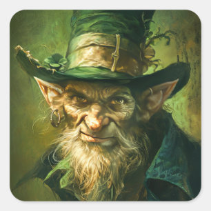 Gothic Leprechaun Quadratischer Aufkleber