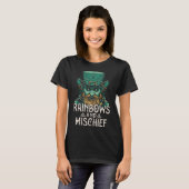 Gothic Leprechaun Rainbows und Mischief St Patrick T-Shirt (Vorne ganz)