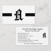 Gothic Letter "A" Klassisches Englisch Visitenkarte (Vorne/Hinten)