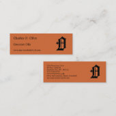 Gothic Letter "O" Klassisches Englisch Mini Visitenkarte (Vorne/Hinten)