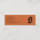 Gothic Letter "O" Klassisches Englisch Mini Visitenkarte (Rückseite)